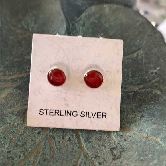 COPY - Dark Carnelian sterling Silver Stud - Picture 1 of 3